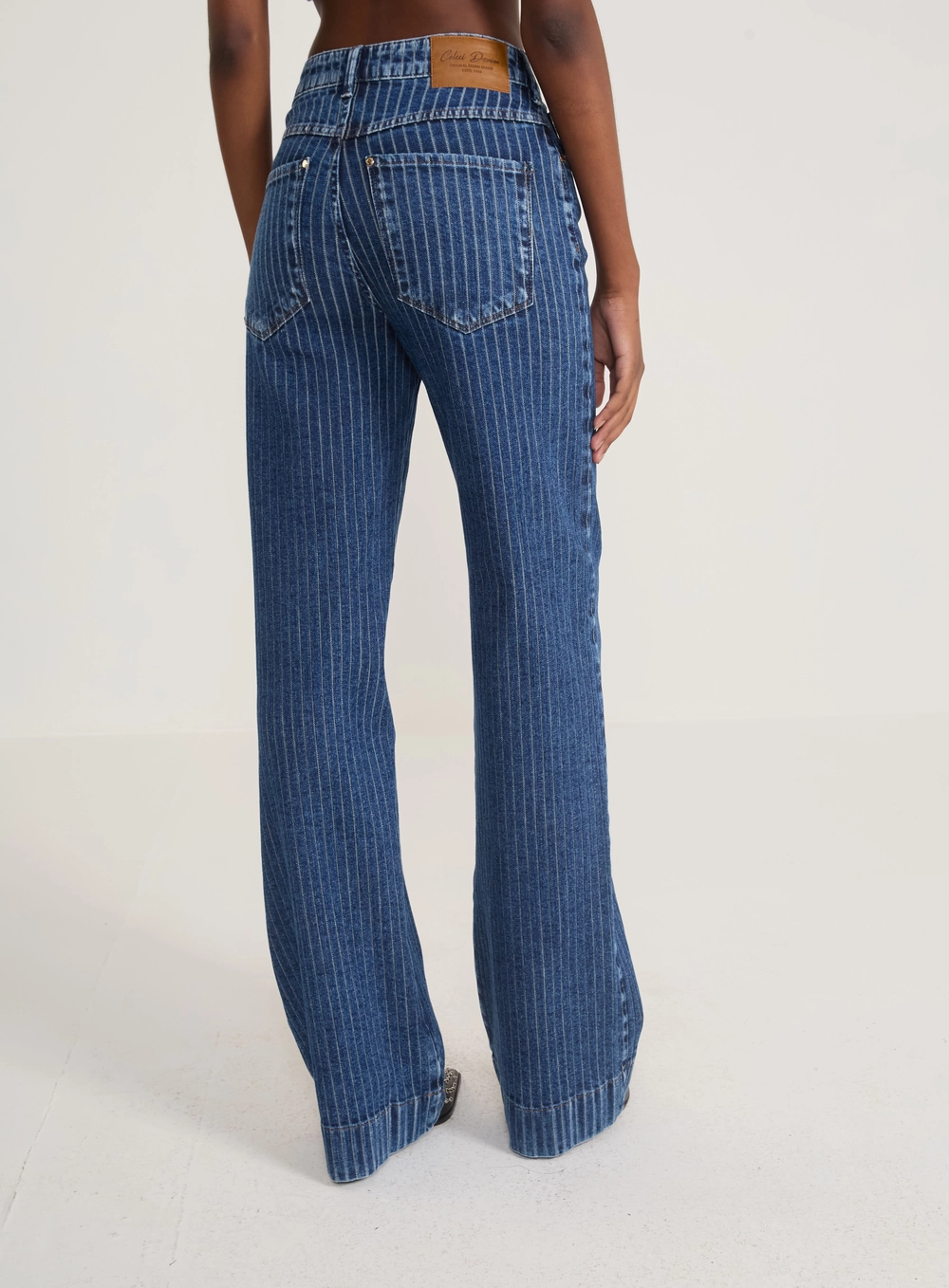 Calça Jeans Wide Leg Risca De Giz Índigo