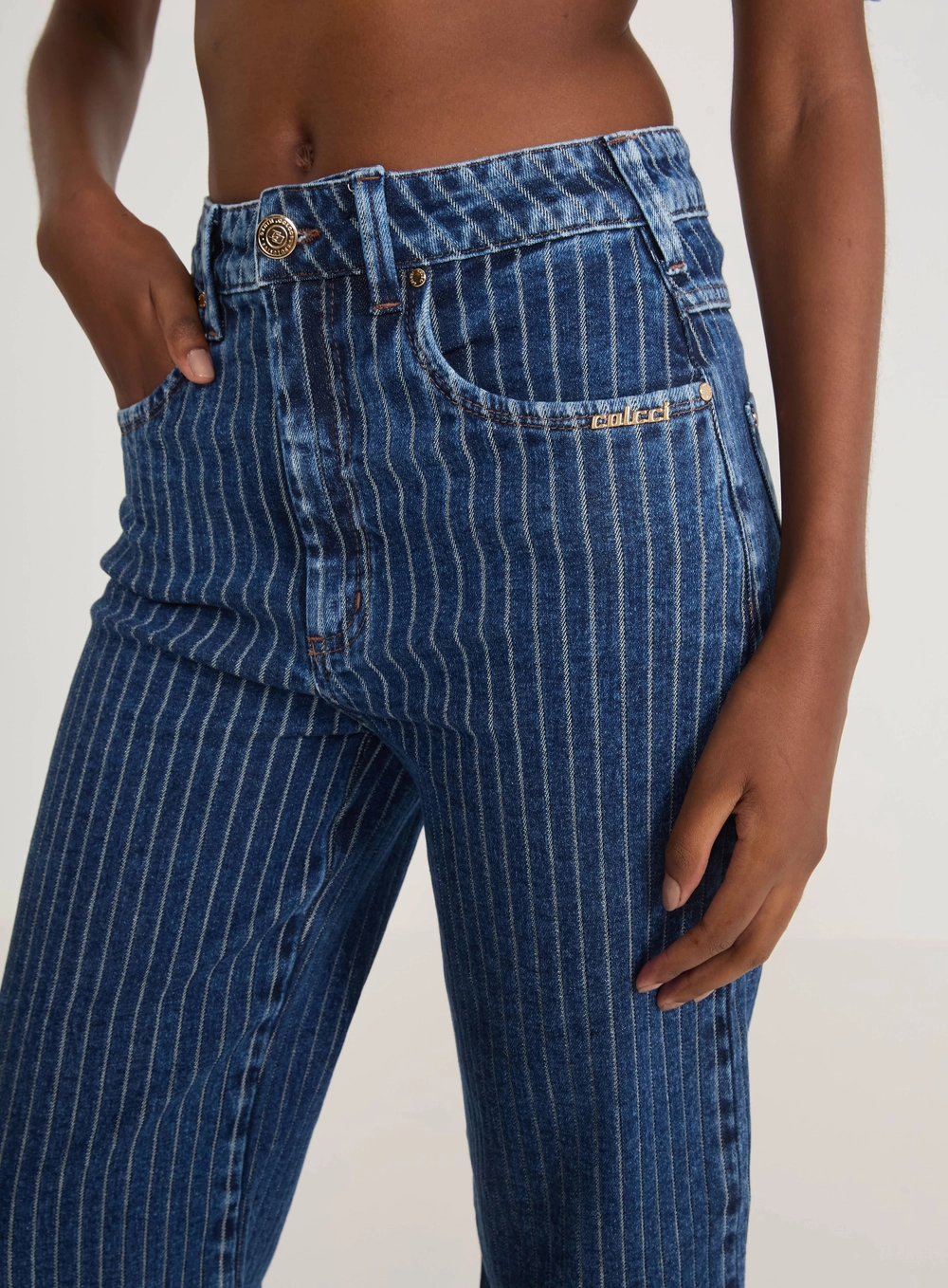Calça Jeans Wide Leg Risca De Giz Índigo