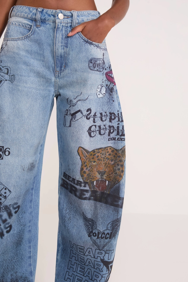 Calça Jeans Barril Ilustrada | Colcci