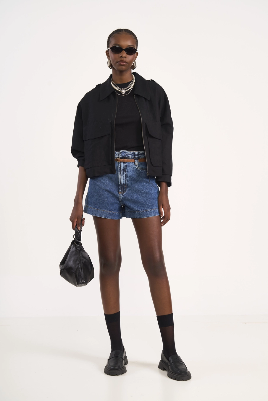 Short Jeans Joana Com Cinto Índigo
