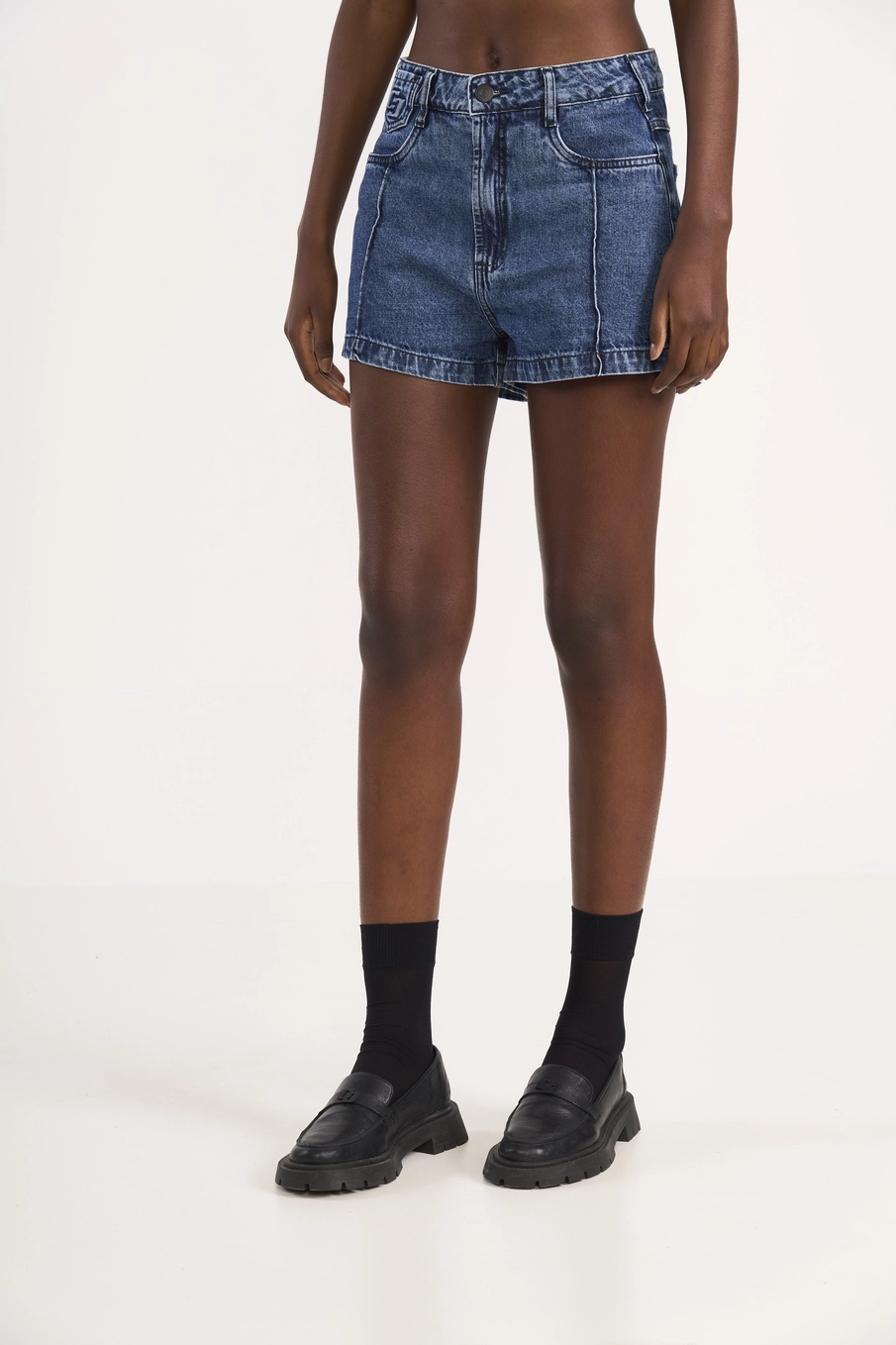 Short Feminino Jeans Mom Índigo