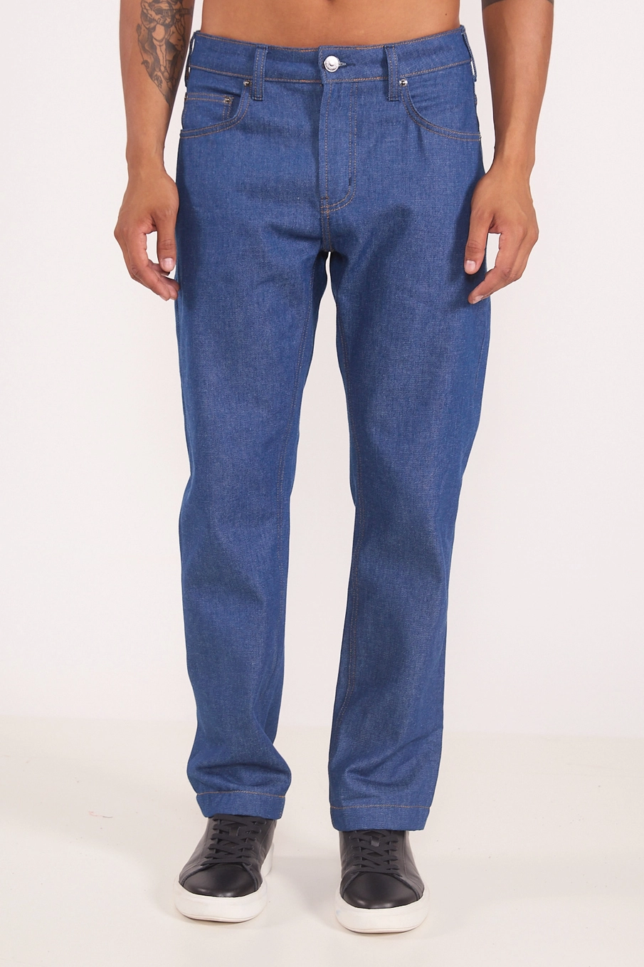Calça Jeans Masculina Straight Reta Índigo