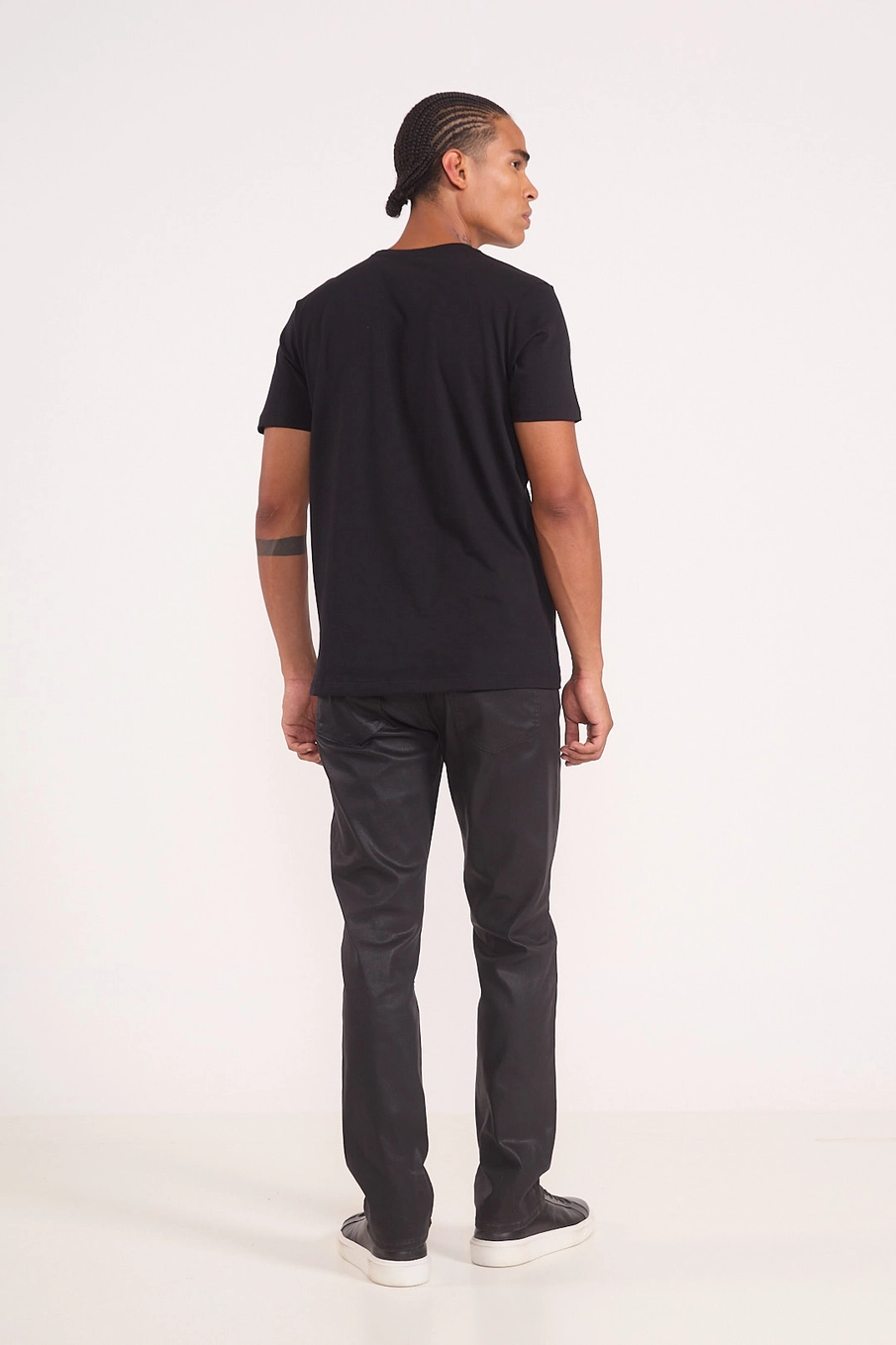 Calça Masculina Slim Resinada Preto