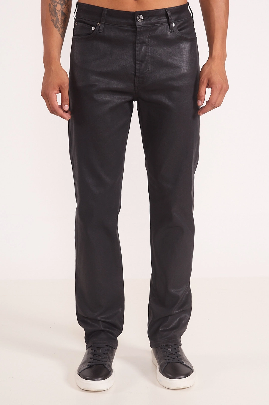 Calça Masculina Slim Resinada Preto