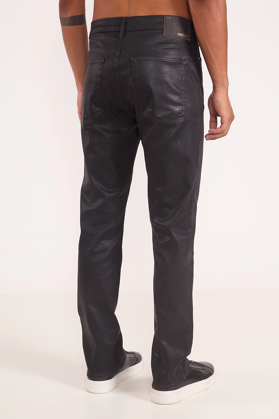 Calça Masculina Slim Resinada Preto