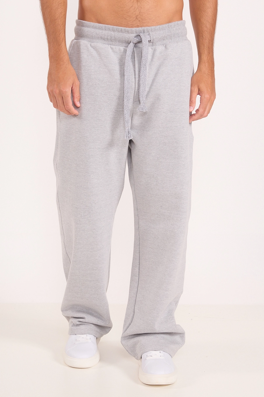 Calça Moletom Masculina Relaxed Cinza