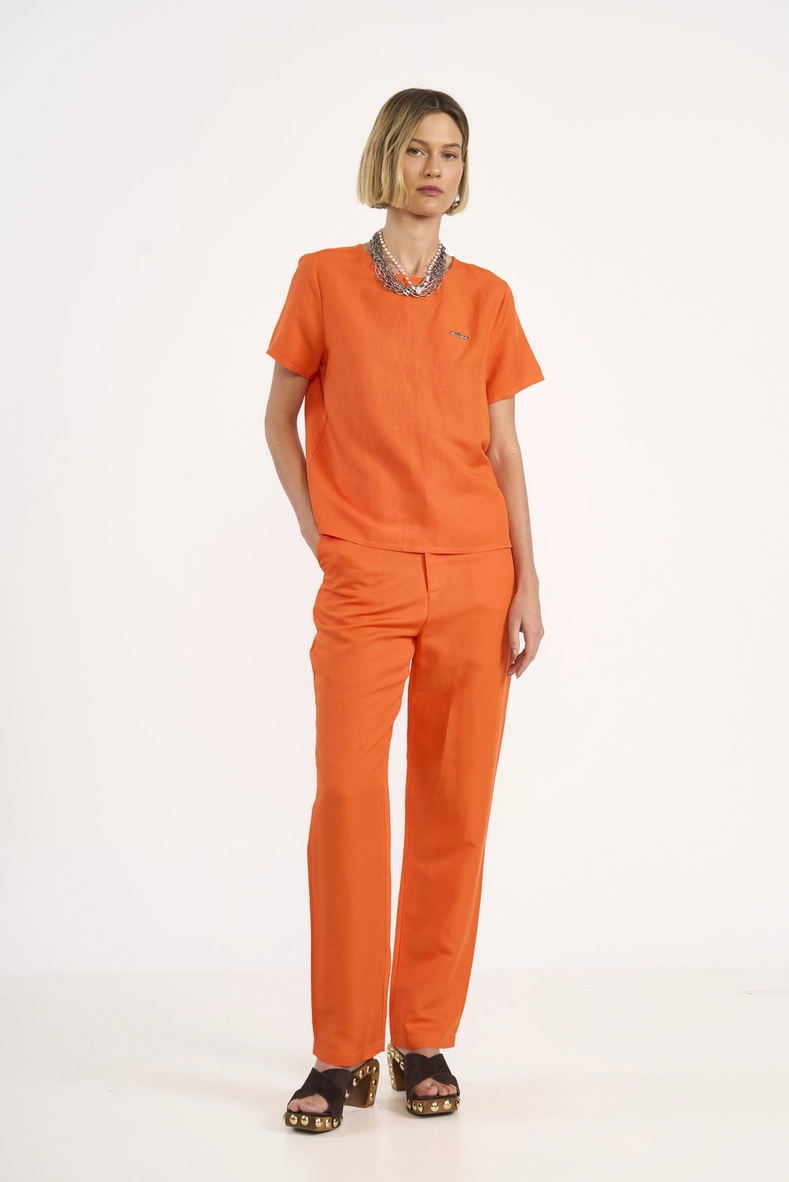 Calça Alfaiataria Viscose E Linho