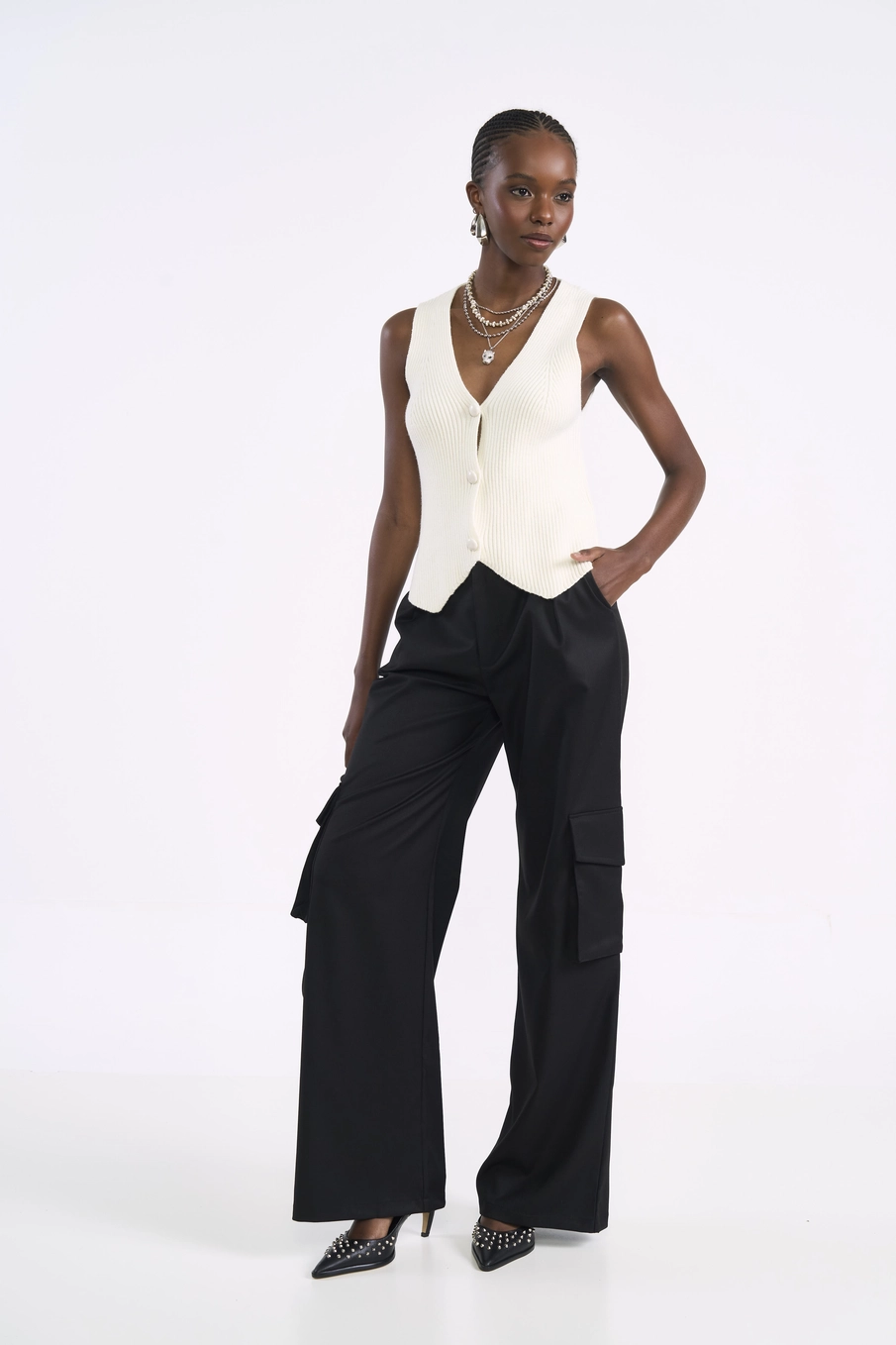 Calça Cargo Alfaiataria Preto