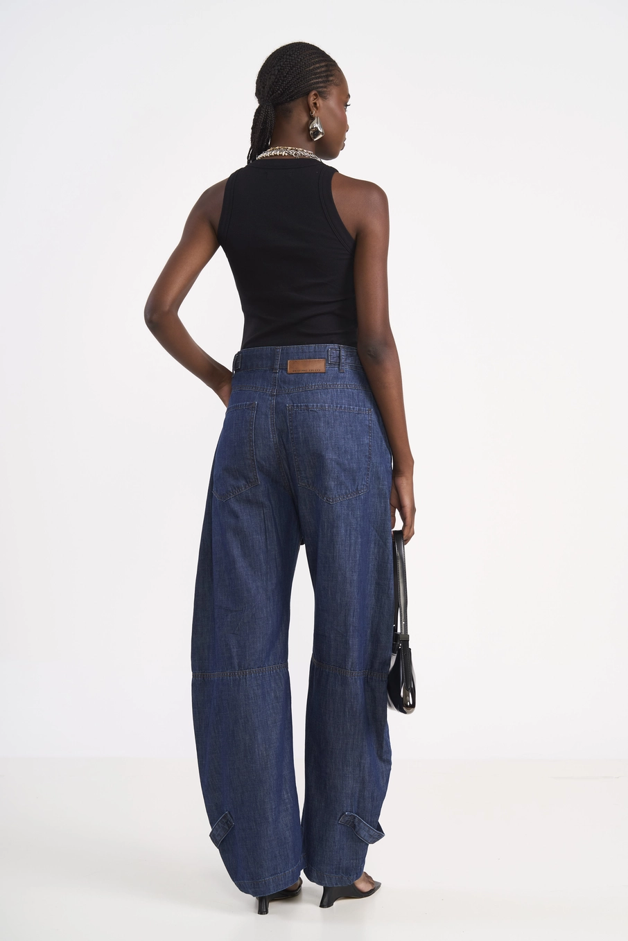 Calça Jeans Barril Cargo Índigo