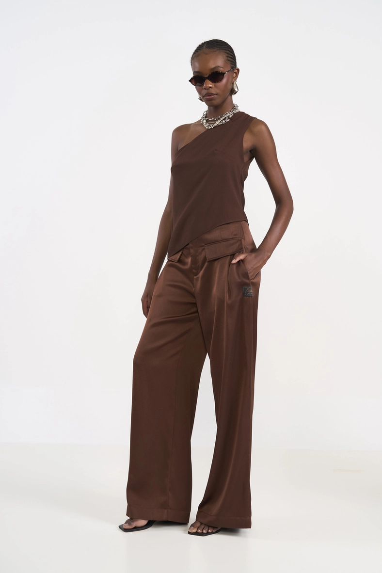 Calça Wide Leg Acetinada