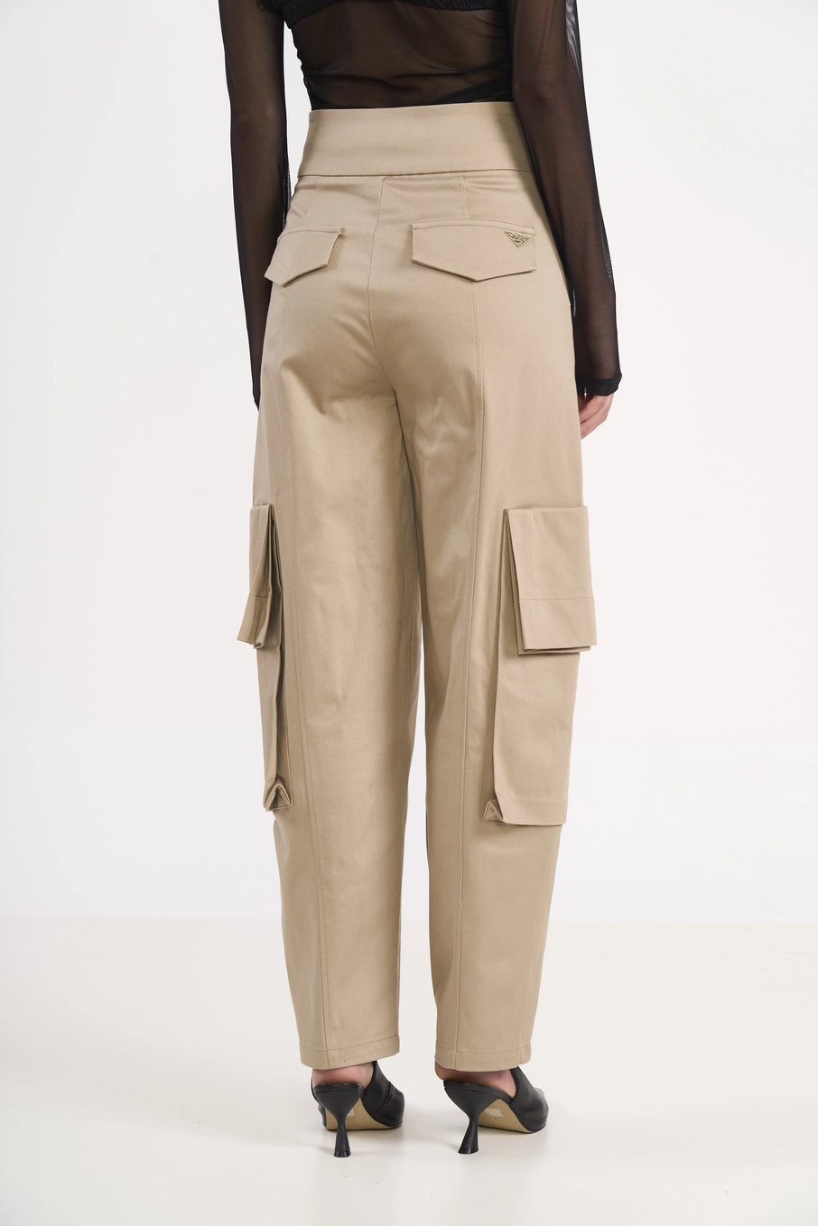 Calça Cargo De Alfaiataria Reta Bege