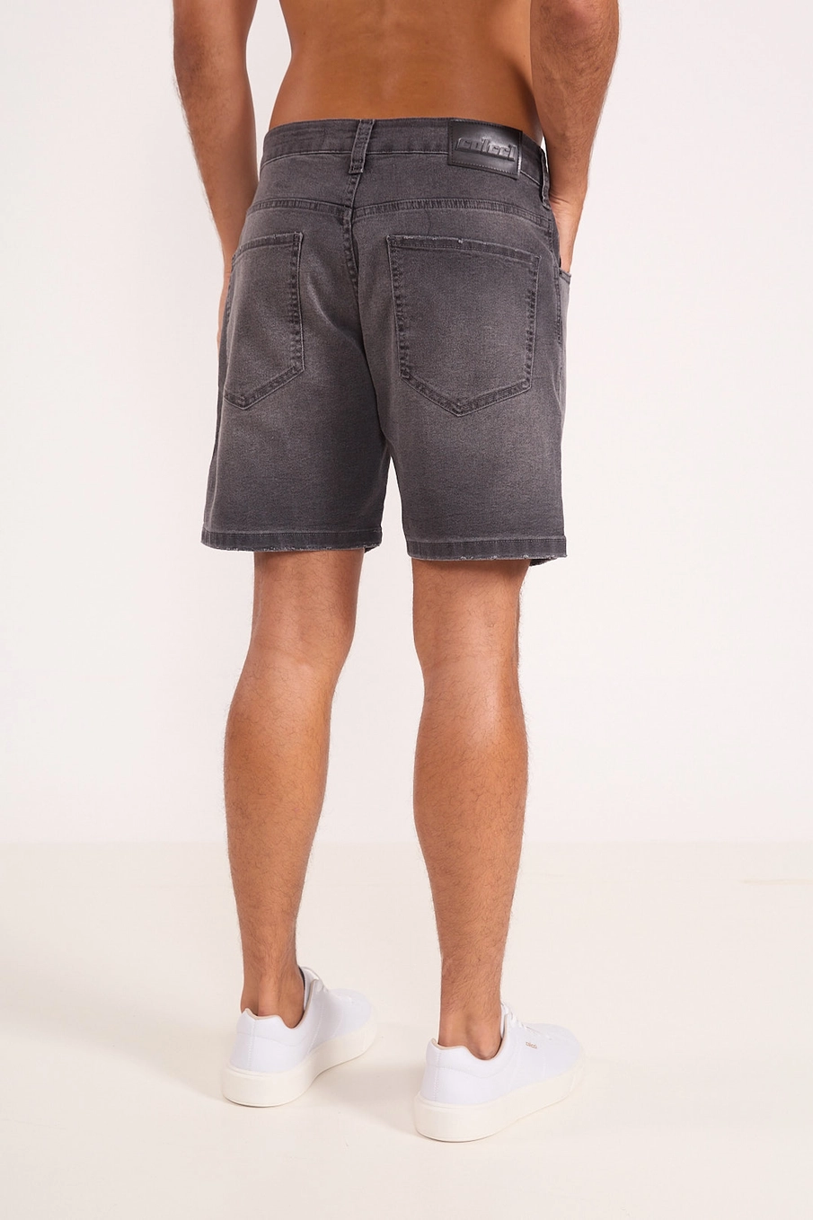 Bermuda Jeans Masculina Grey Indigo Preto