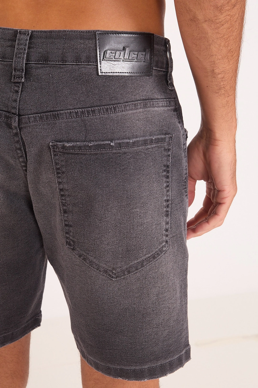 Bermuda Jeans Masculina Grey Indigo Preto