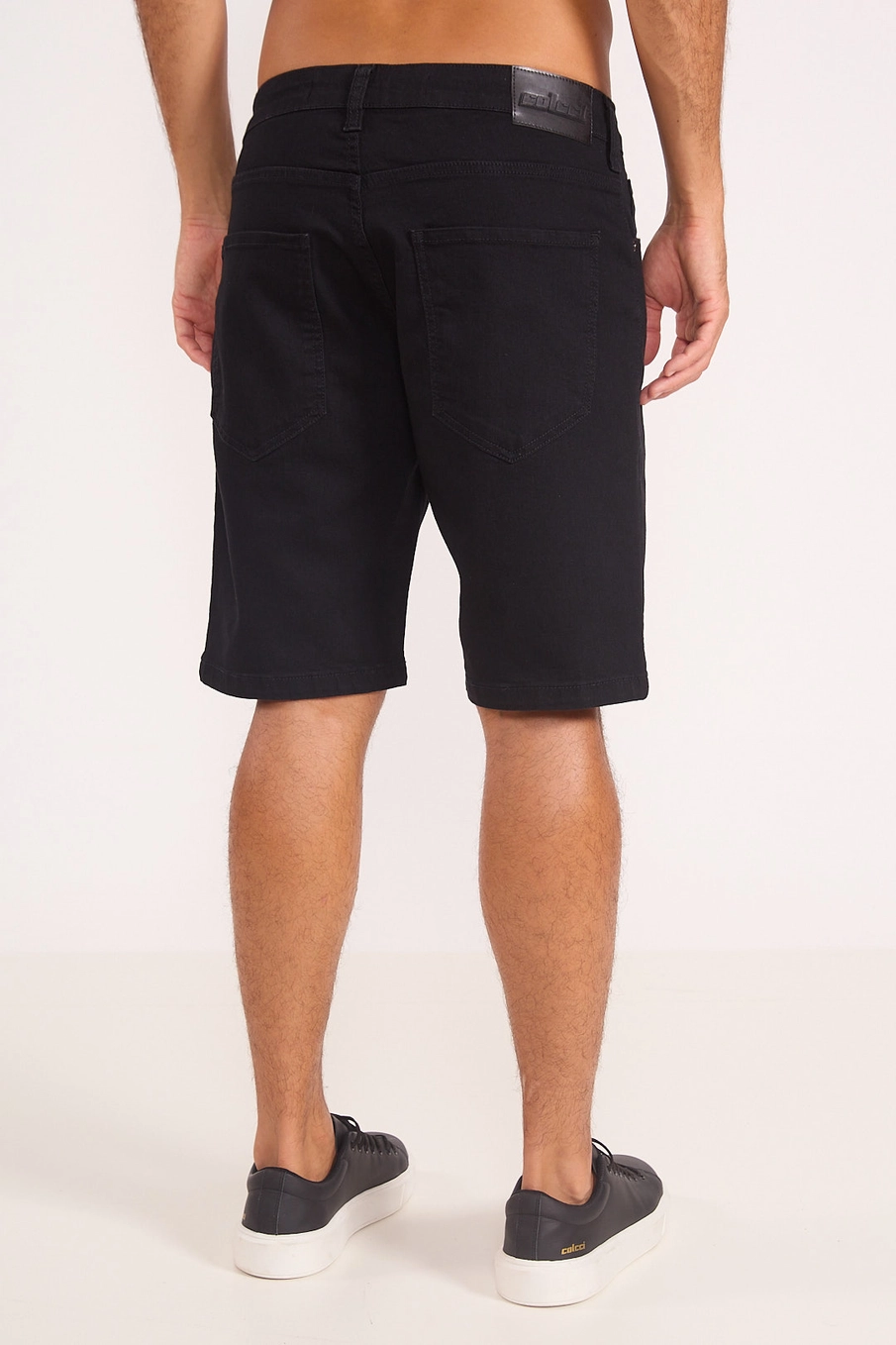Bermuda Jeans Davi Reta Indigo Preto