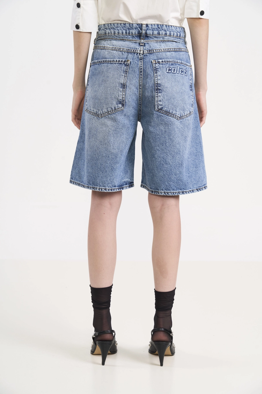 Bermuda Feminina Jeans Wide Índigo