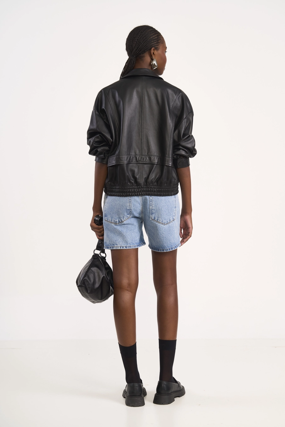 Bermuda Jeans Cós Assimétrico Índigo