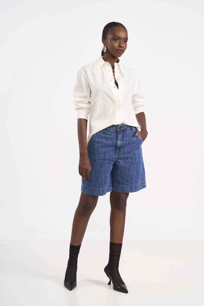 Bermuda Jeans Alfaiataria