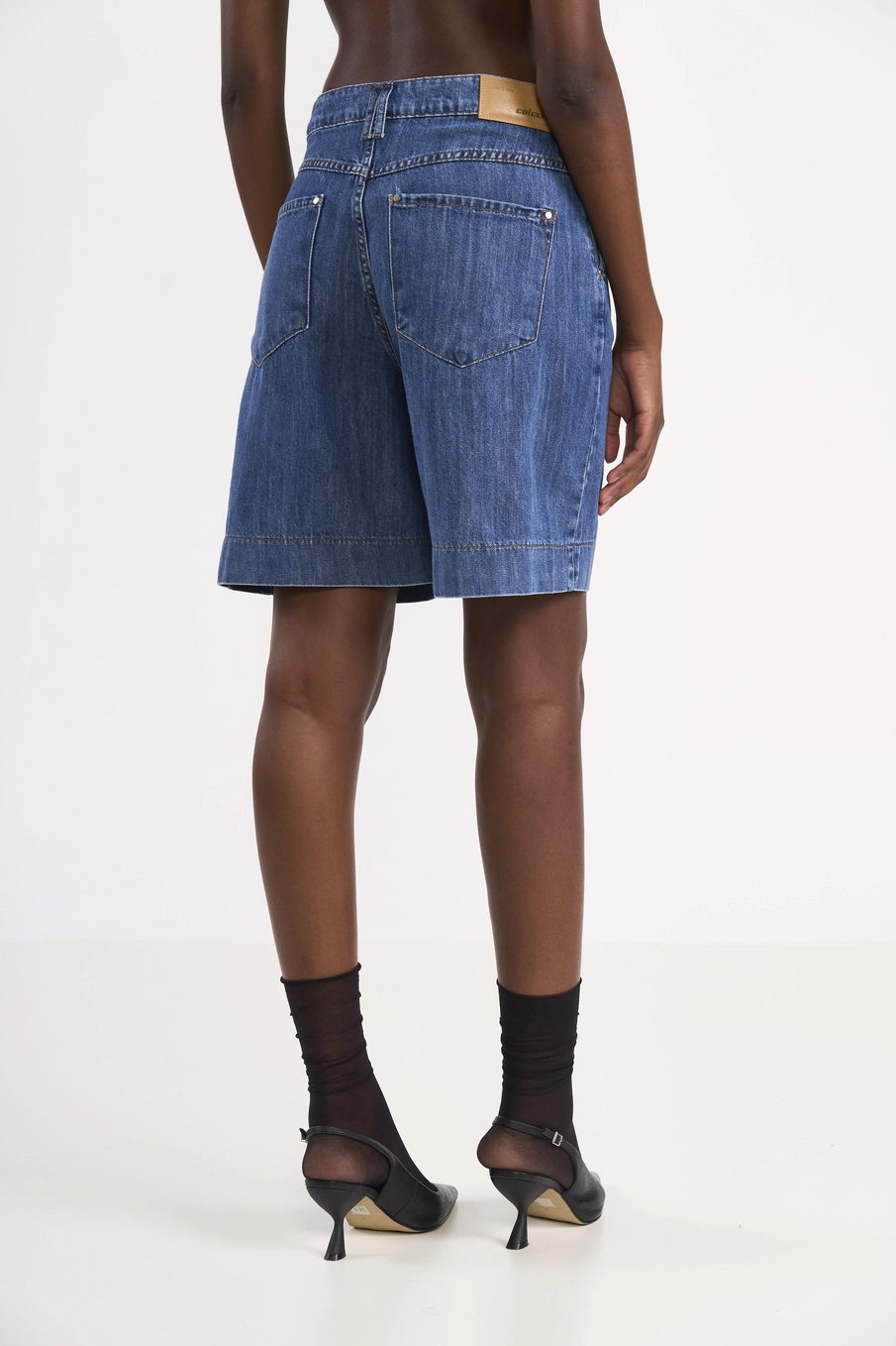 Bermuda Jeans Alfaiataria Índigo
