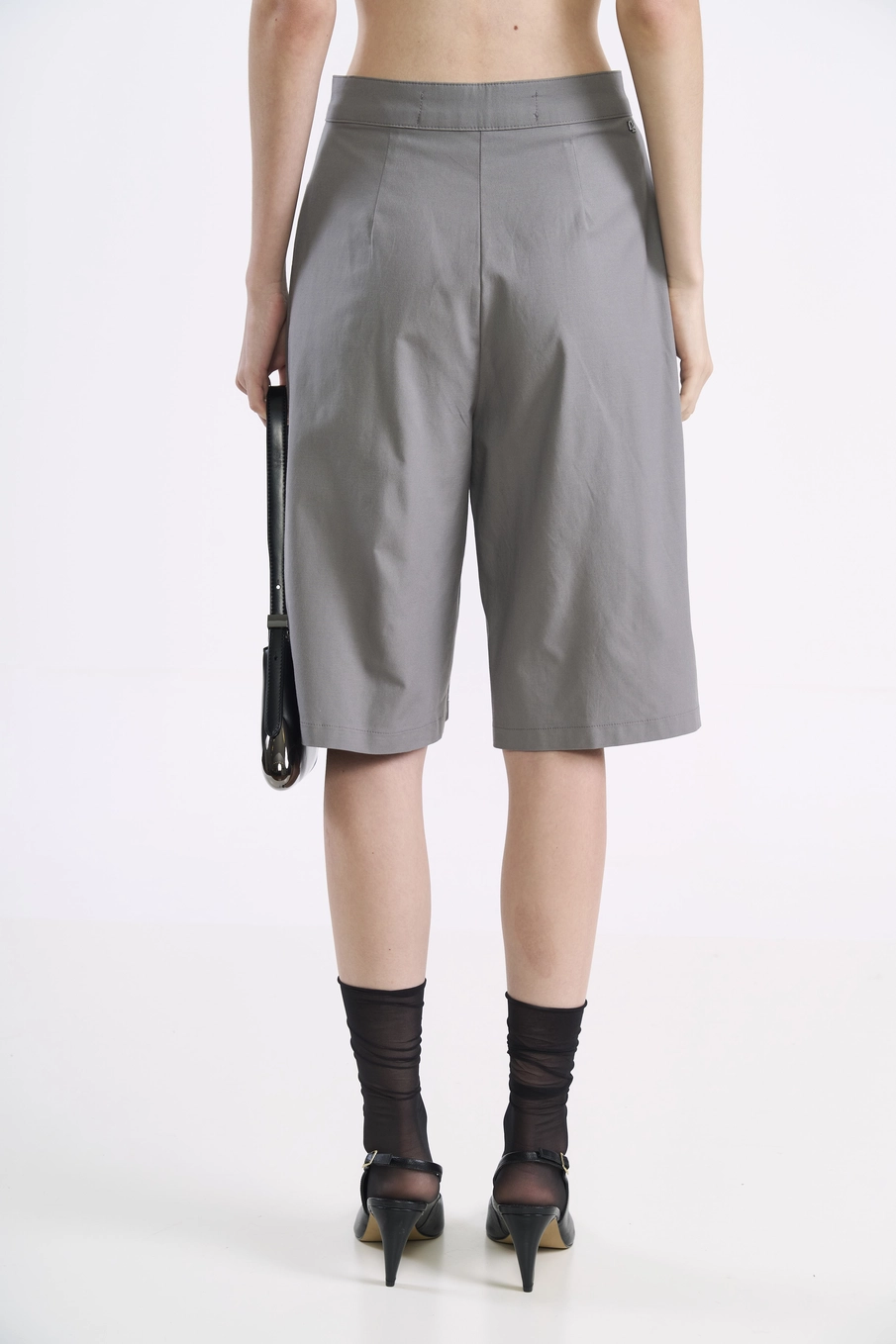Bermuda Alfaiataria Cotton Viscose Cinza