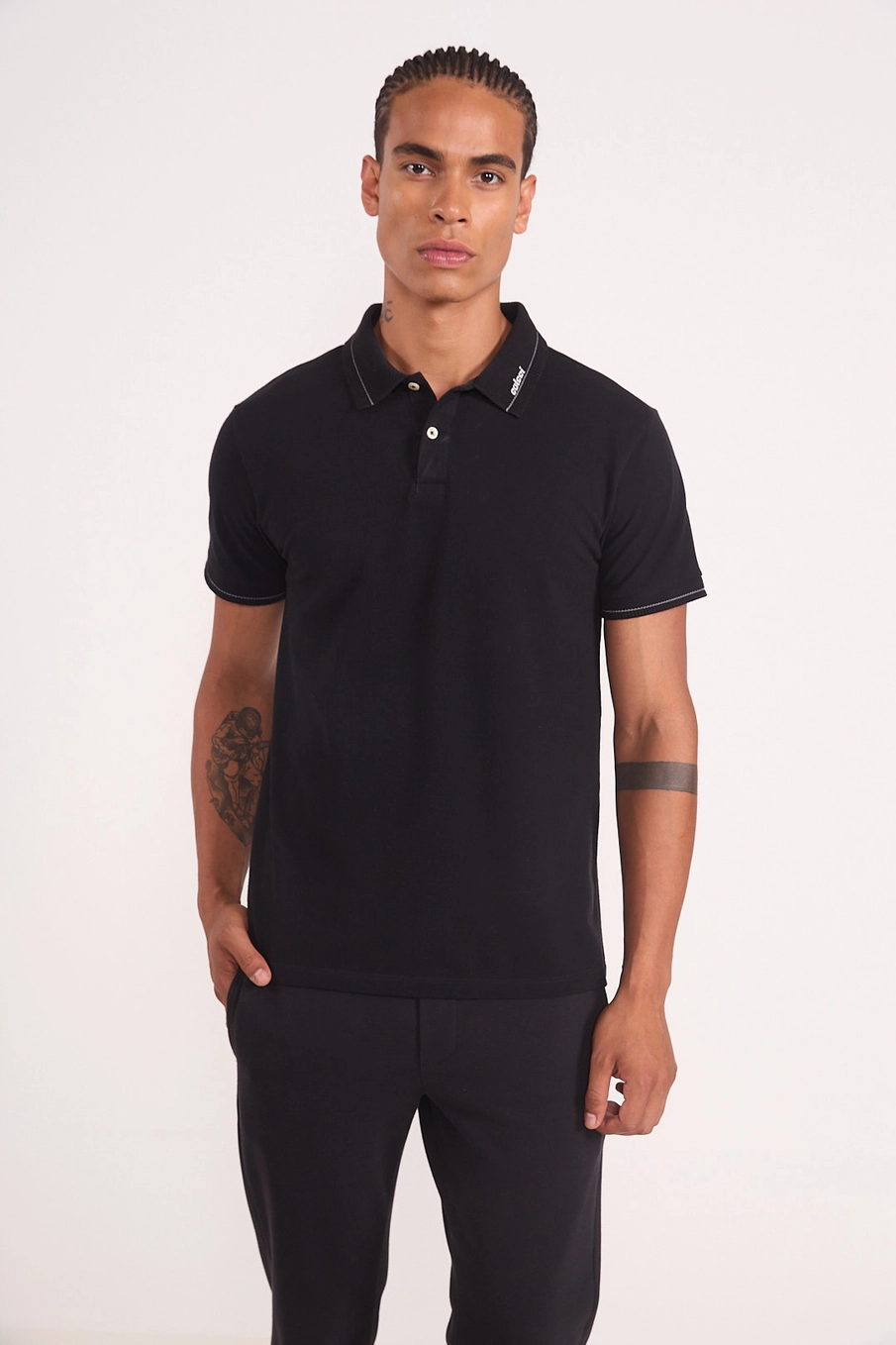 Camisa Polo Masculina Logo Preto