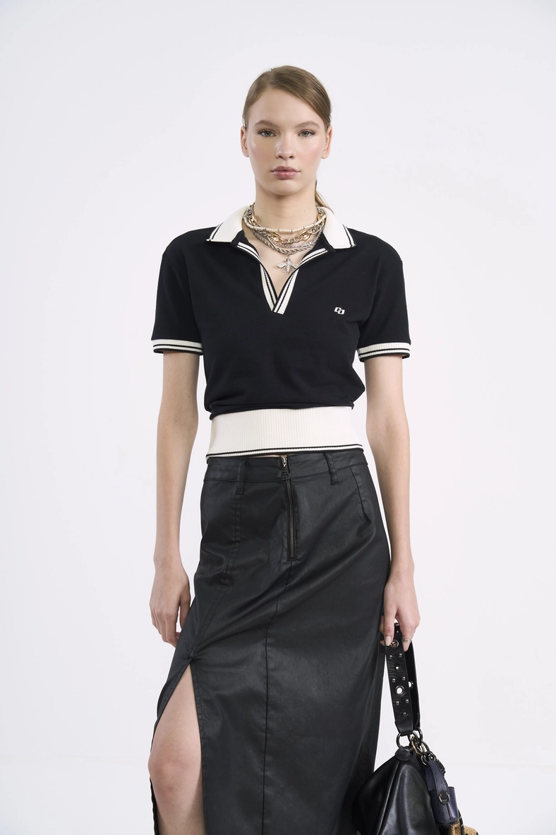 Camisa Polo Cropped Ribana