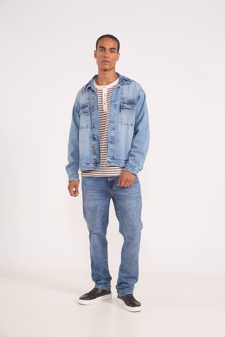 【VICTIM】TRUCKER JACKET(GLAY)/24AW タグあり Jaqueta Jeans Trucker Com Bolsos | Colcci