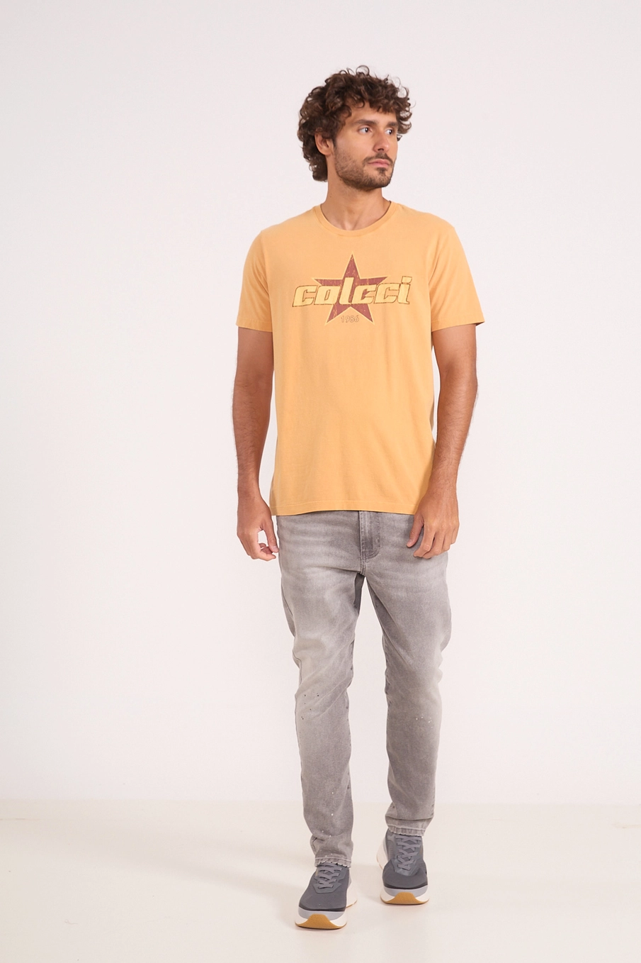 Camiseta Masculina Estonada Star Amarelo