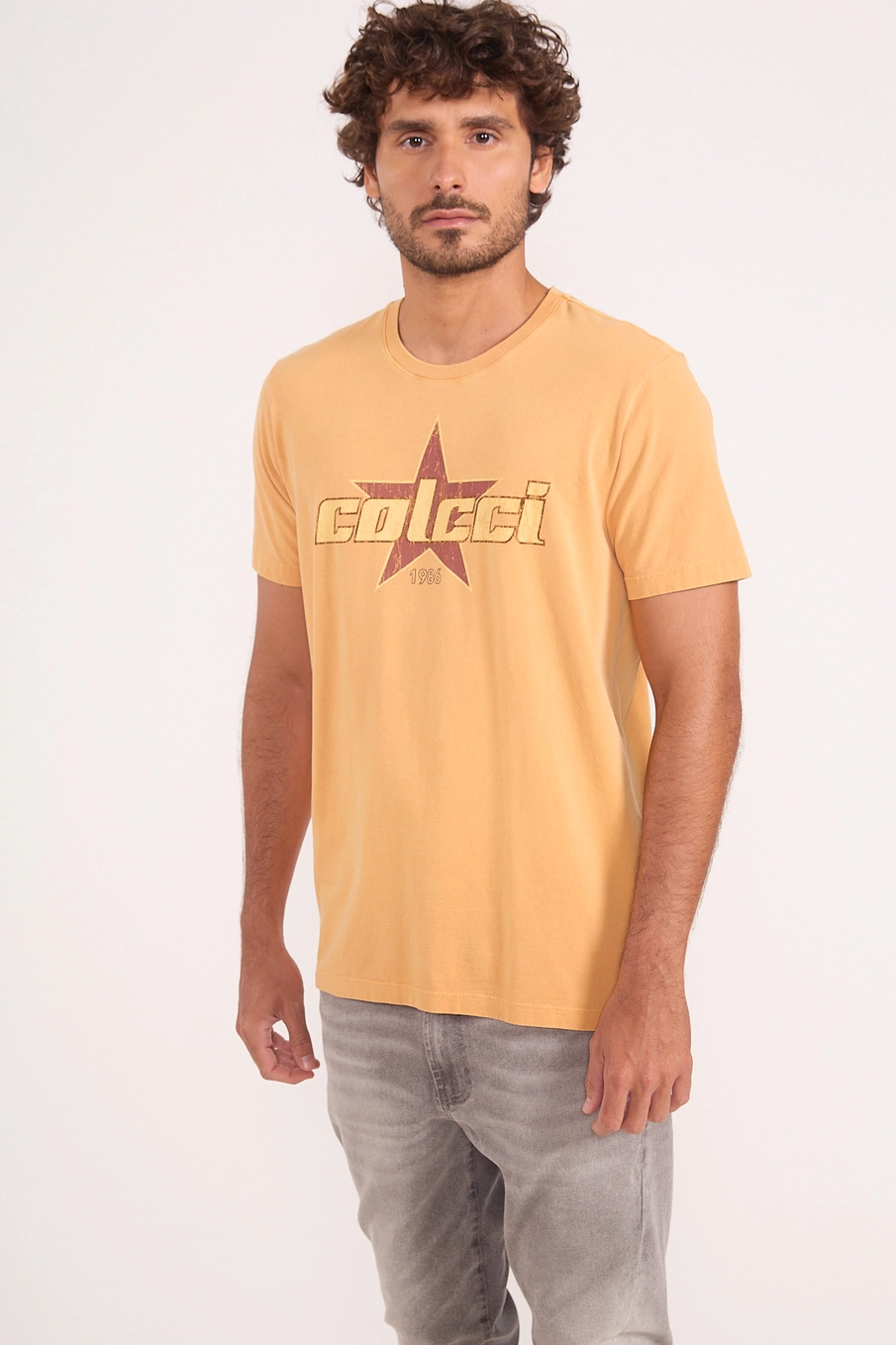 Camiseta Masculina Estonada Star Amarelo