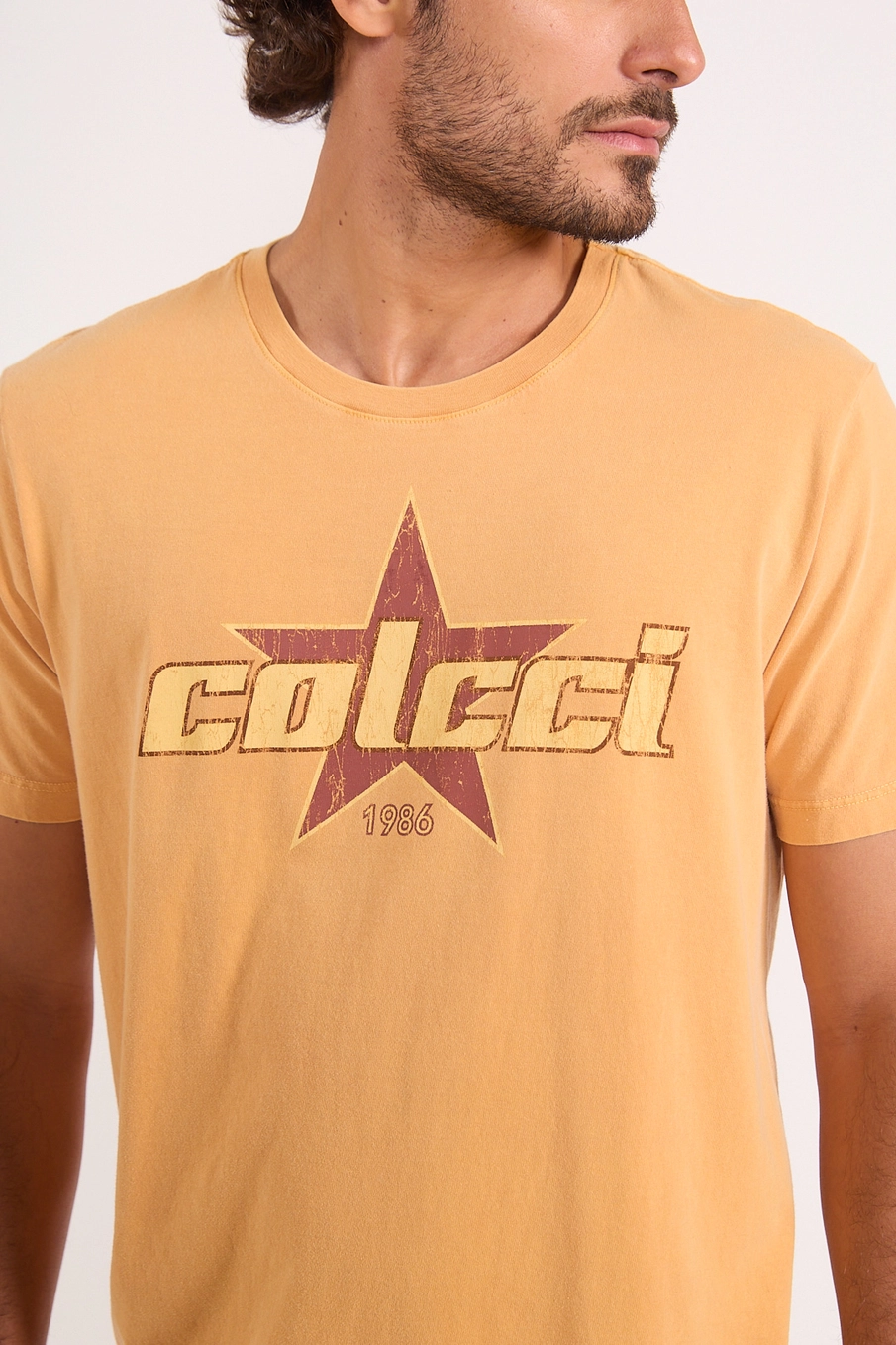 Camiseta Masculina Estonada Star Amarelo