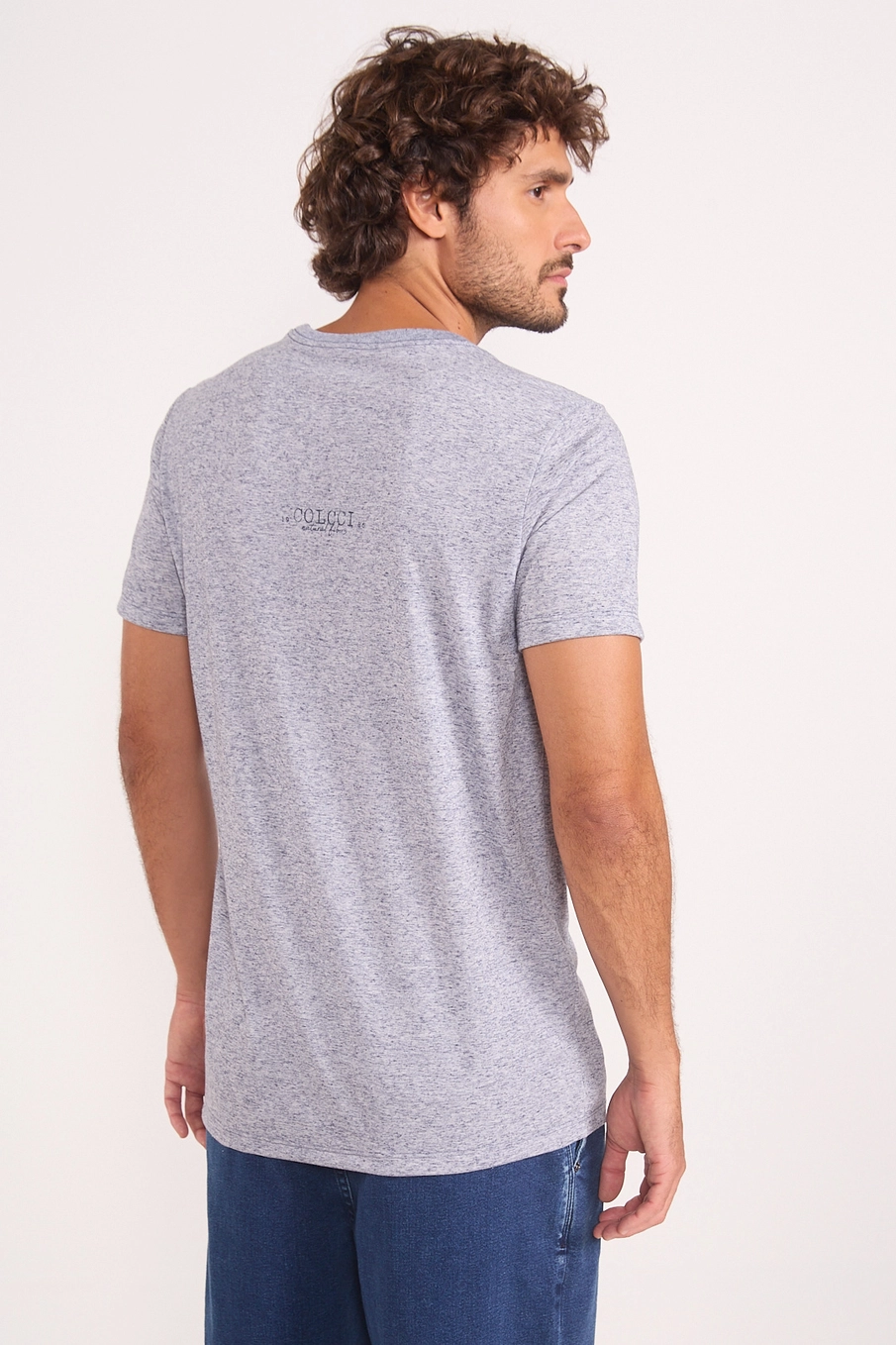 Camiseta Essência Urbana Com Linho Azul