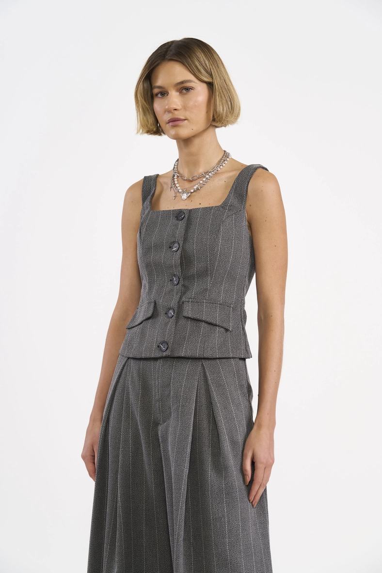 Blusa De Alfaiataria Risca De Giz