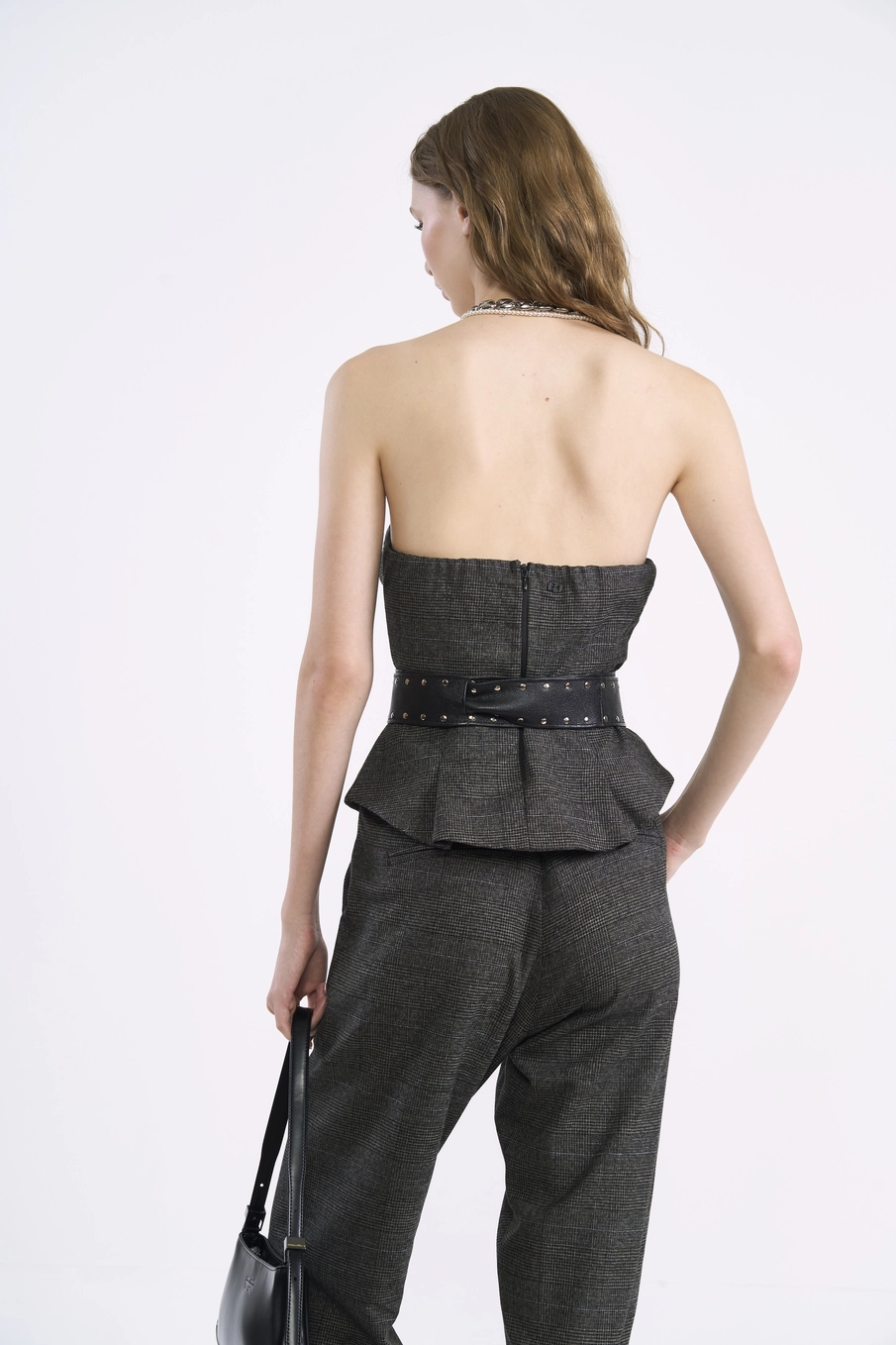 Blusa Corset Tomara Que Caia Xadrez Com Peplum Estampados