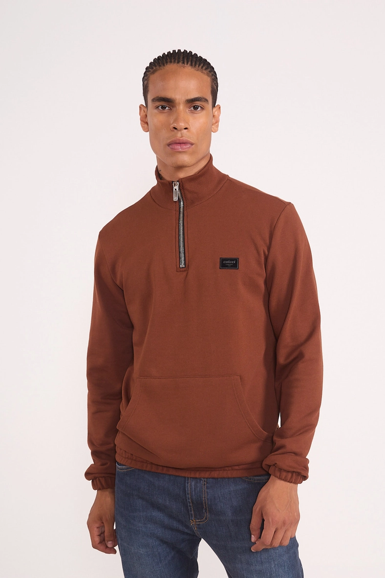 Blusão Moletom Masculino Gola Alta Half-zip