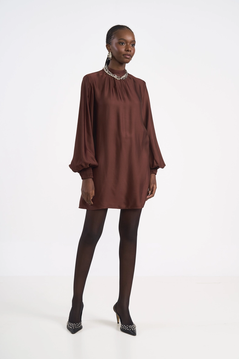 Vestido Curto Nostalgic Mangas Bispo