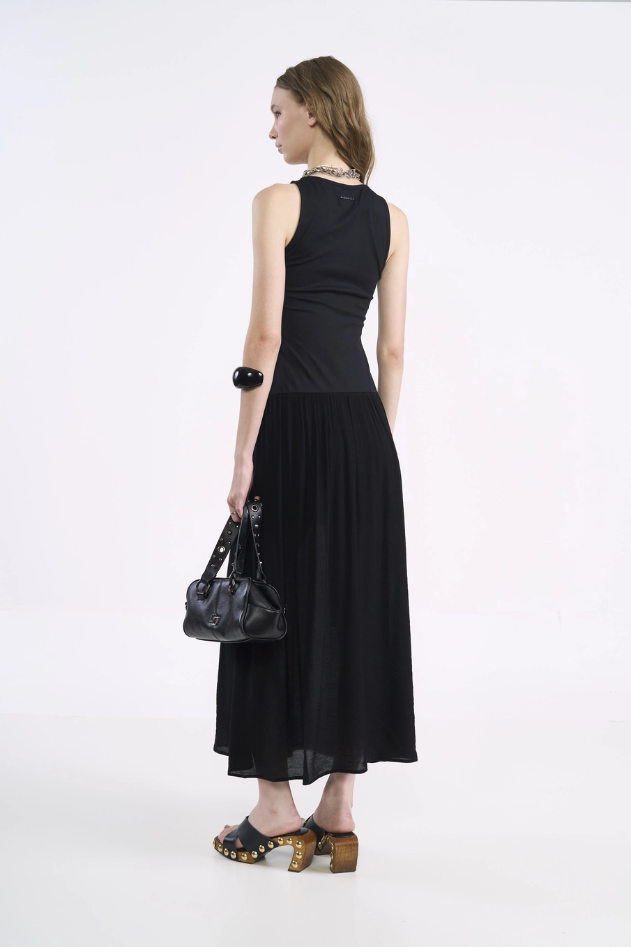 Vestido Longo Busto Ajustado Preto