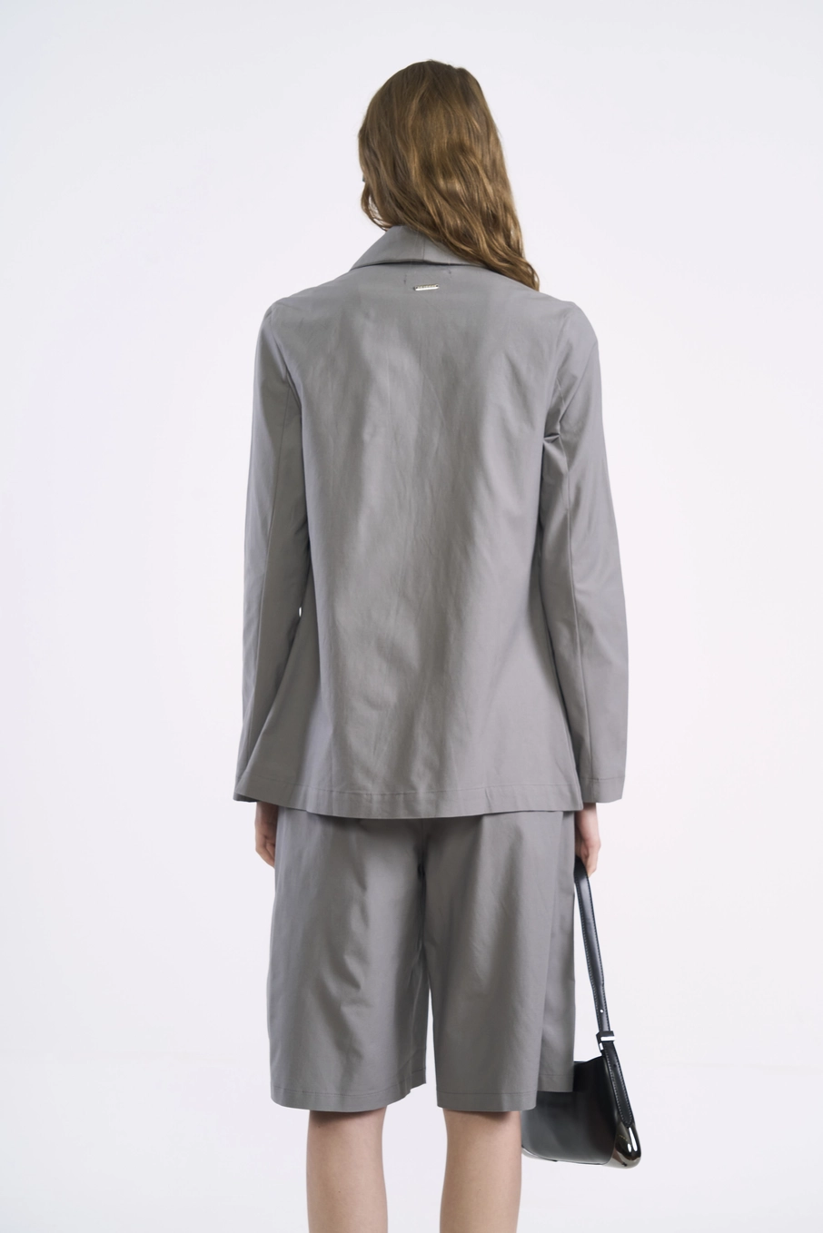 Blazer Alfaiataria Alongado Cinza
