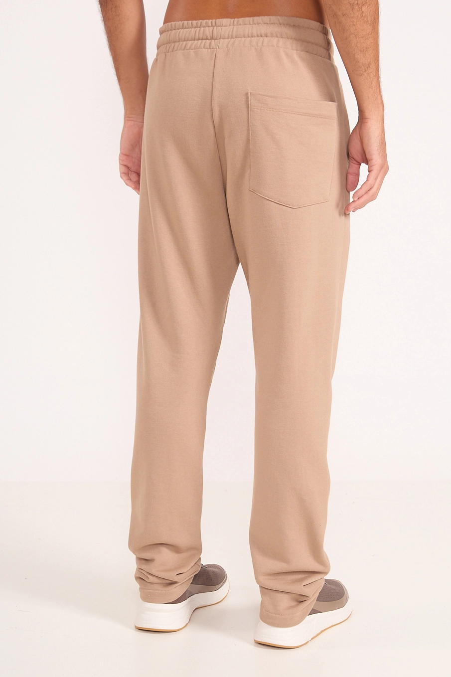 Calça Jogger Moletom Cós Com Elástico Bege
