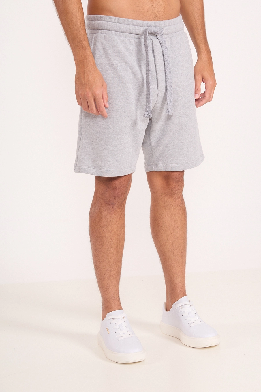 Bermuda Masculina Com Cordão Ajustável Cinza