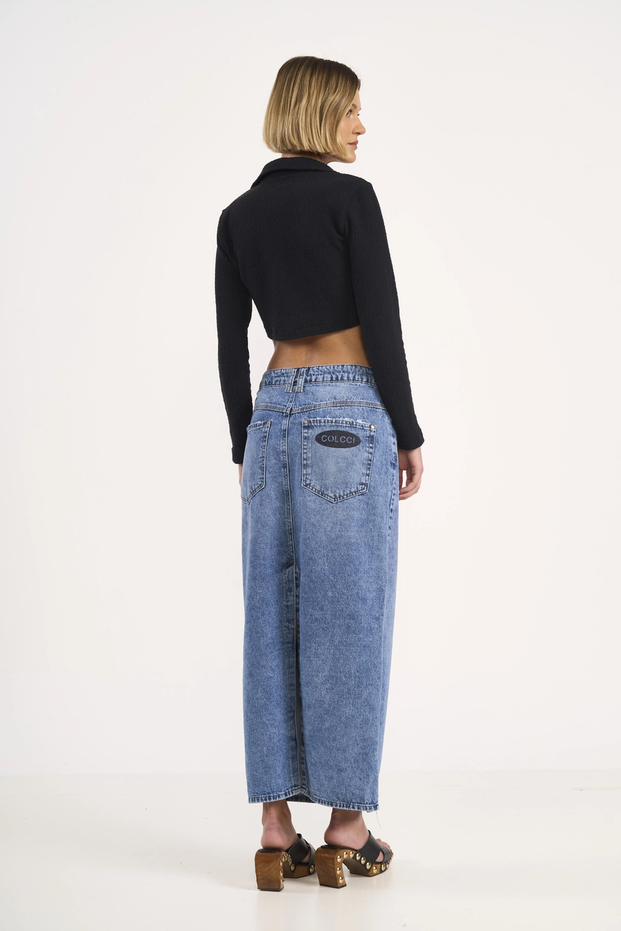 Saia Jeans Longa Reta Índigo