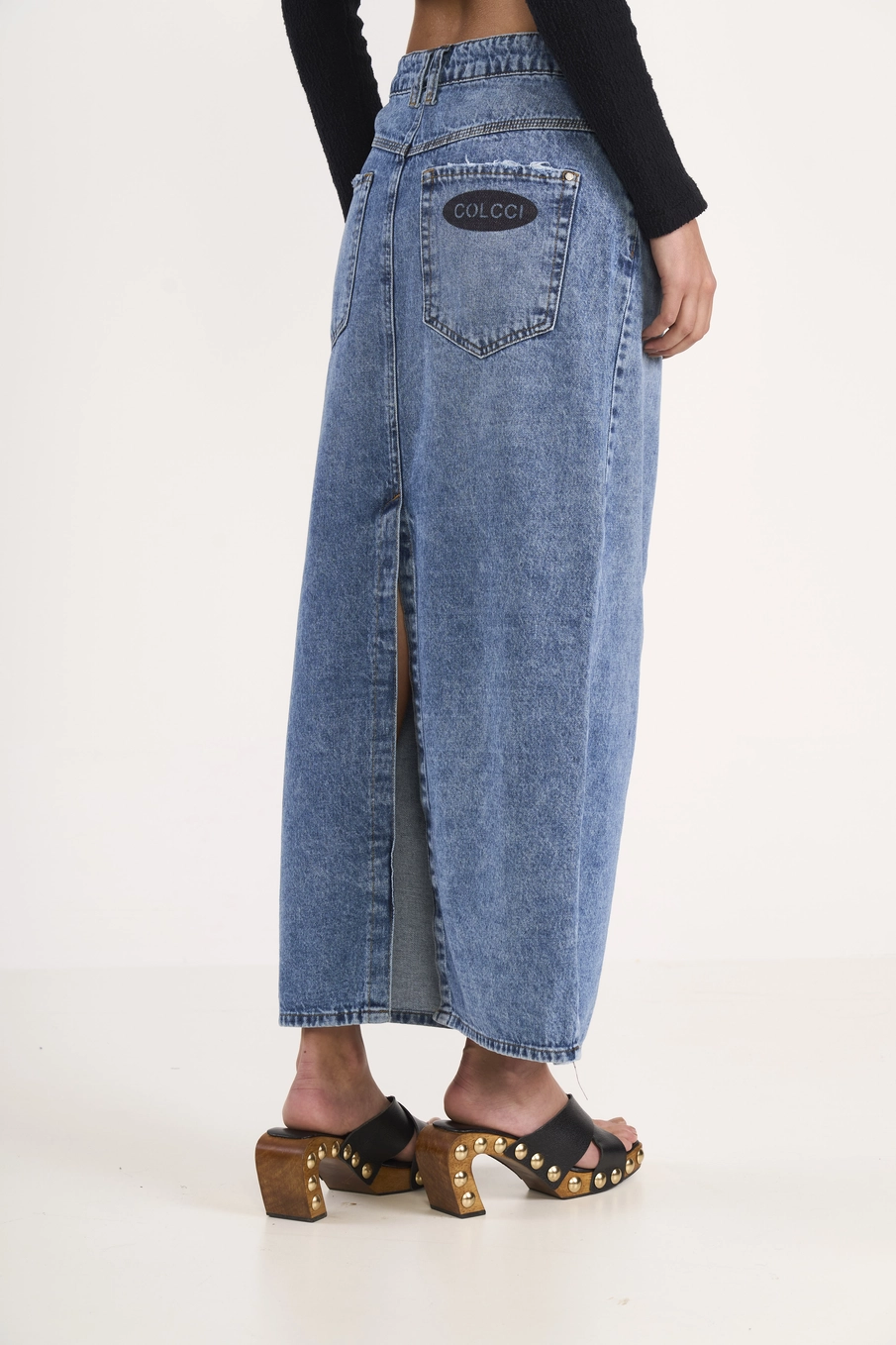 Saia Jeans Longa Reta Índigo