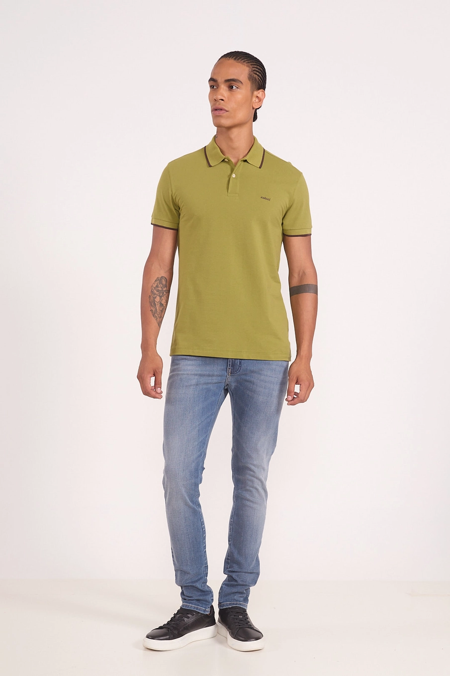 Polo Masculina Piquet Verde