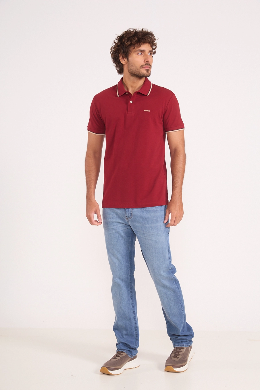 Polo Masculina Piquet Vermelho