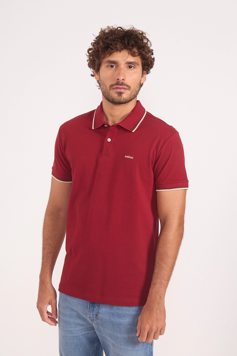 Polo Masculina Piquet Vermelho