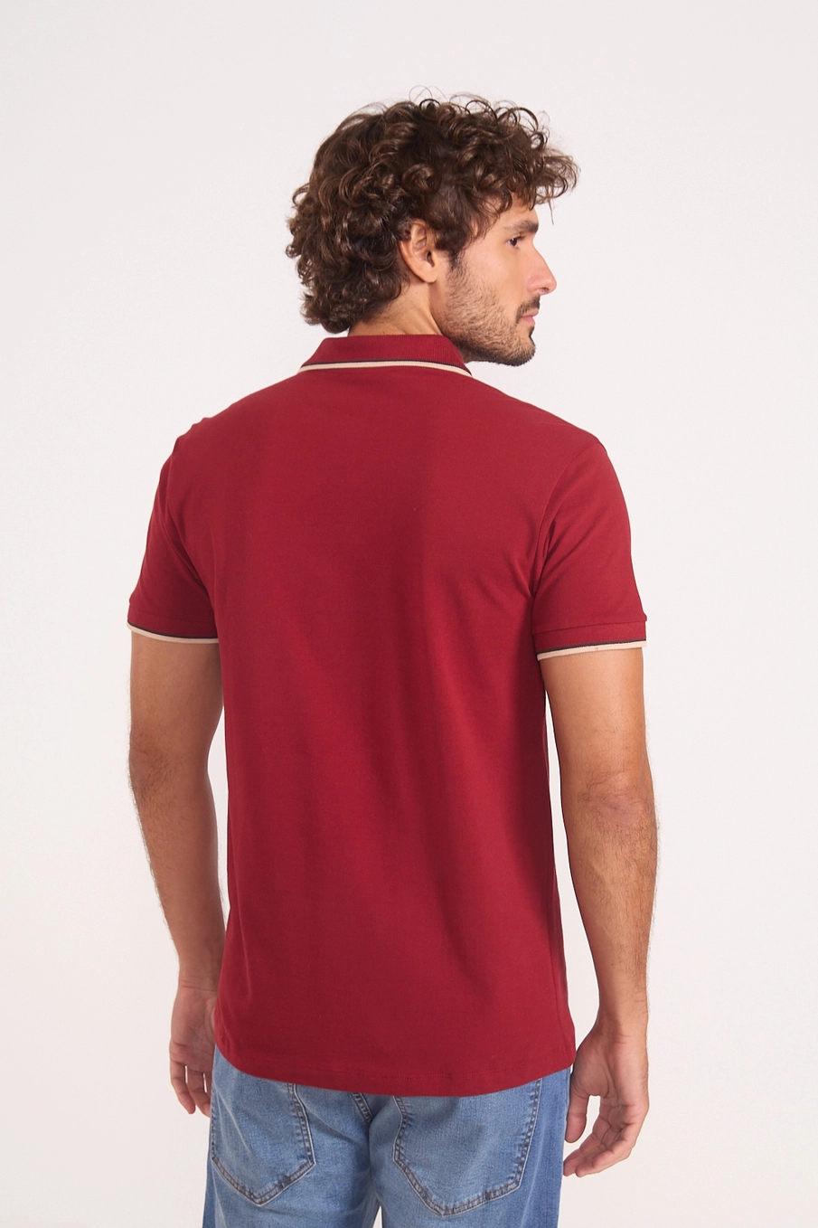 Polo Masculina Piquet Vermelho