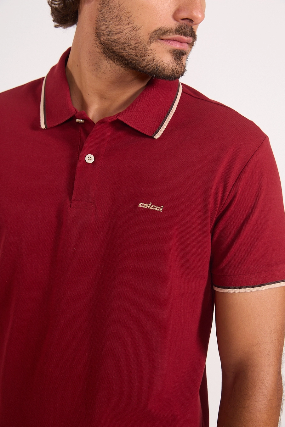 Polo Masculina Piquet Vermelho