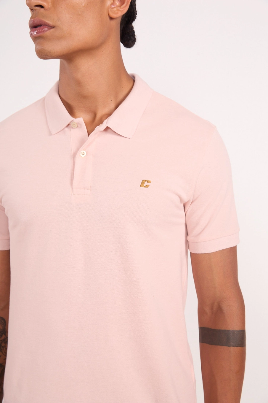 Polo Básica Slim Piquet Rosa