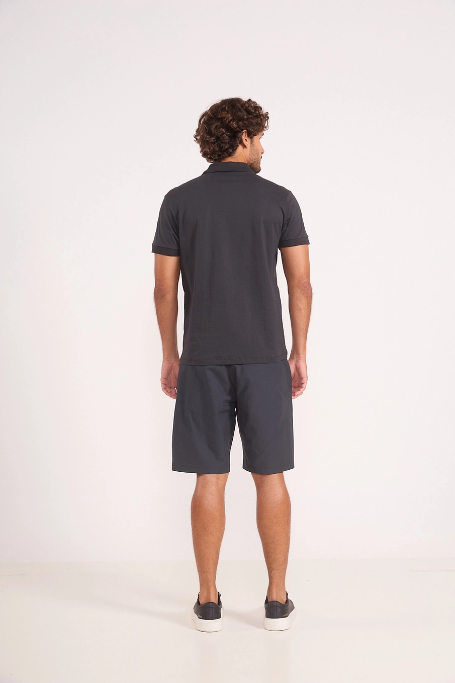 Polo Masculina Slim Cinza