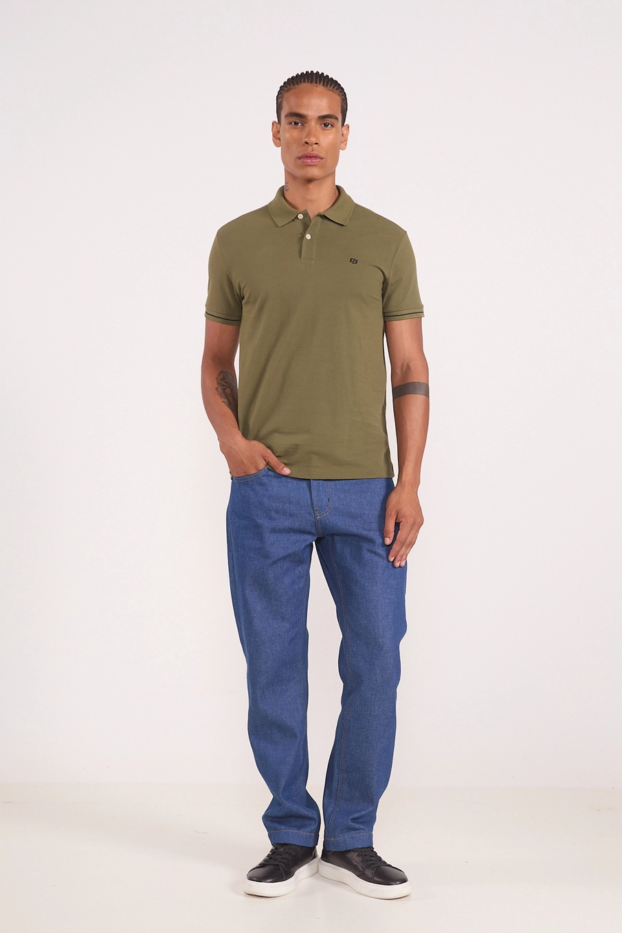 Camiseta Polo Reta Em Malha Piquet Verde