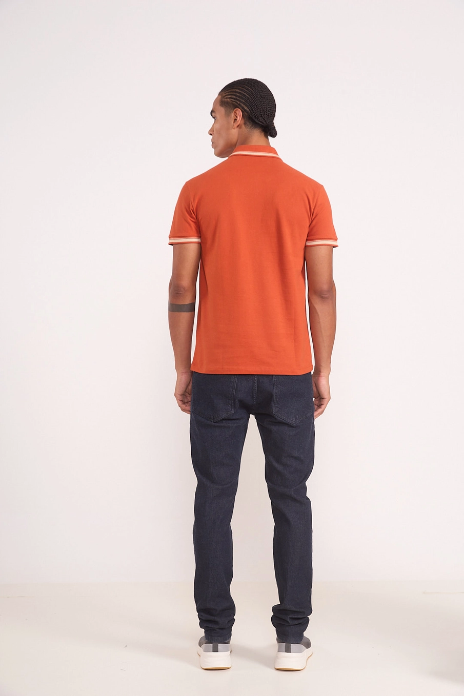 Polo Masculina Friso Duplo Laranja