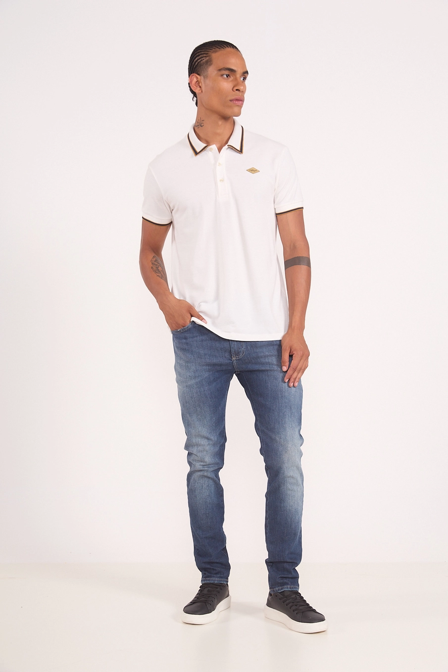 Polo De Algodão Com Frisos Off Shell